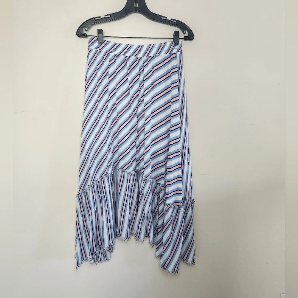 Women's Midi Flare Striped Skirt Sz Medium